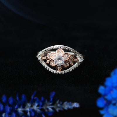 Florencia™ by Zyrene – Rose-Gold Blossom Statement Ring | 925 Sterling Silver | Lifetime Plating & 6-Month Warranty