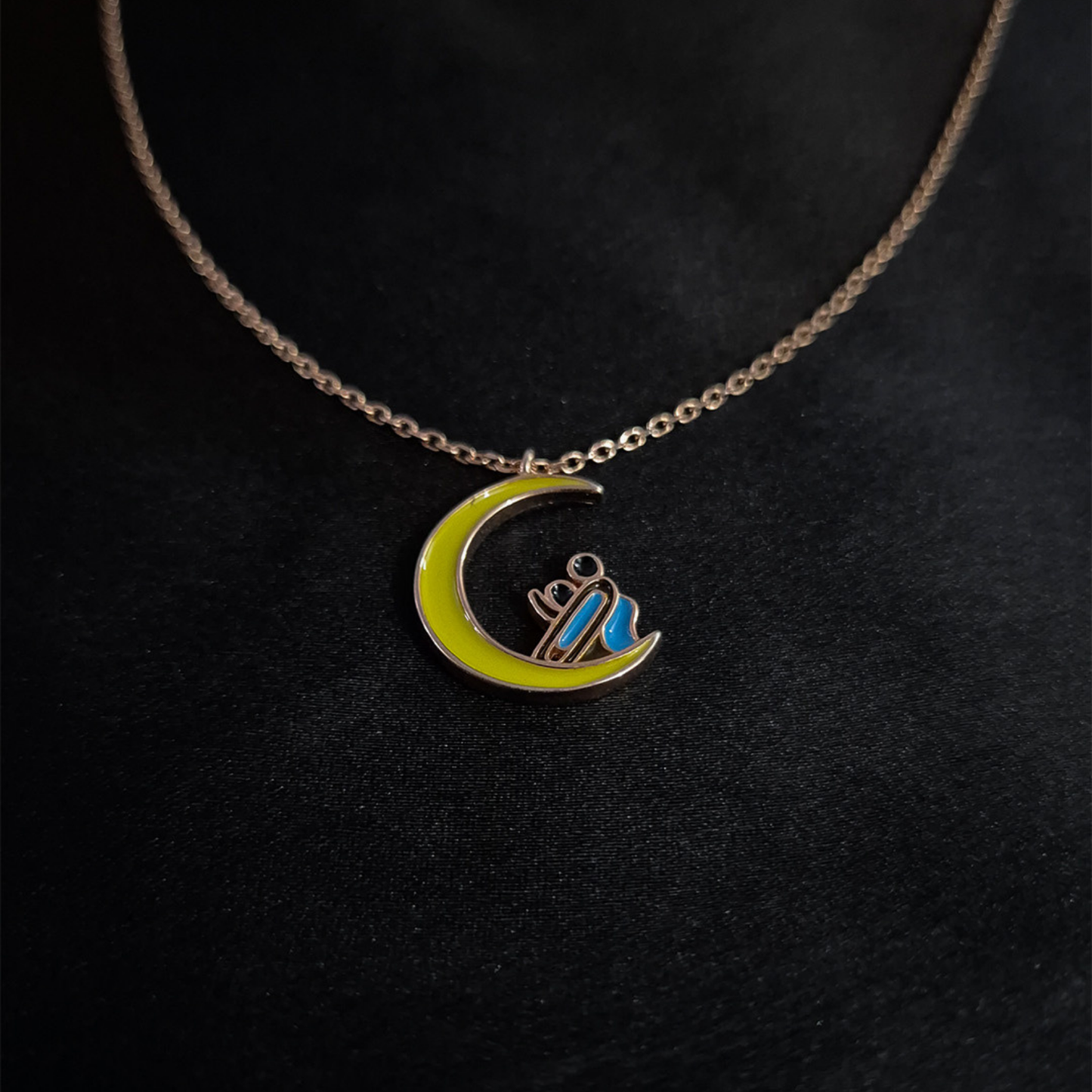 Moon Child🌙 by Zyrene – Premium Enamel Pendant Necklace | Dreamy Charm for Daily & Festive Looks | Lifetime Plating | 6-Month Warranty Included