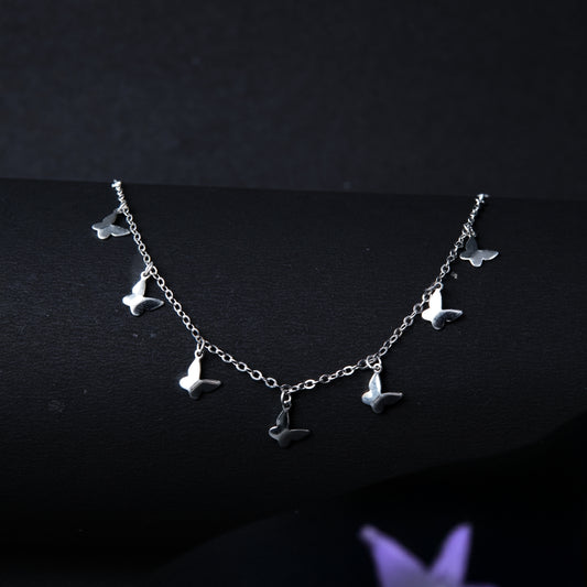 Vellina™ by Zyrene – Butterfly Charm Necklace | Floating Minimalist Design | 925 Sterling Silver | Everyday Elegance