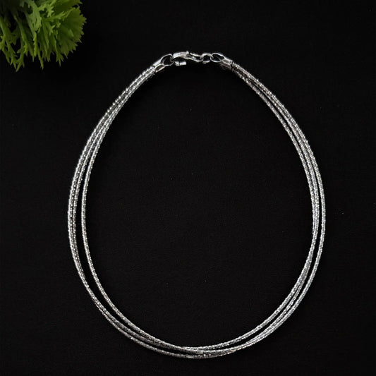 Noor✨ by Zyrene – Premium Dual-Layer Anklet | Subtle Shine for Daily Wear | Silver-Toned | Lifetime Plating | 6-Month Warranty