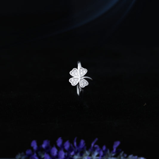 Fortuna™ by Zyrene – Four-Leaf Clover Ring | 925 Sterling Silver | Lifetime Plating & 6-Month Warranty