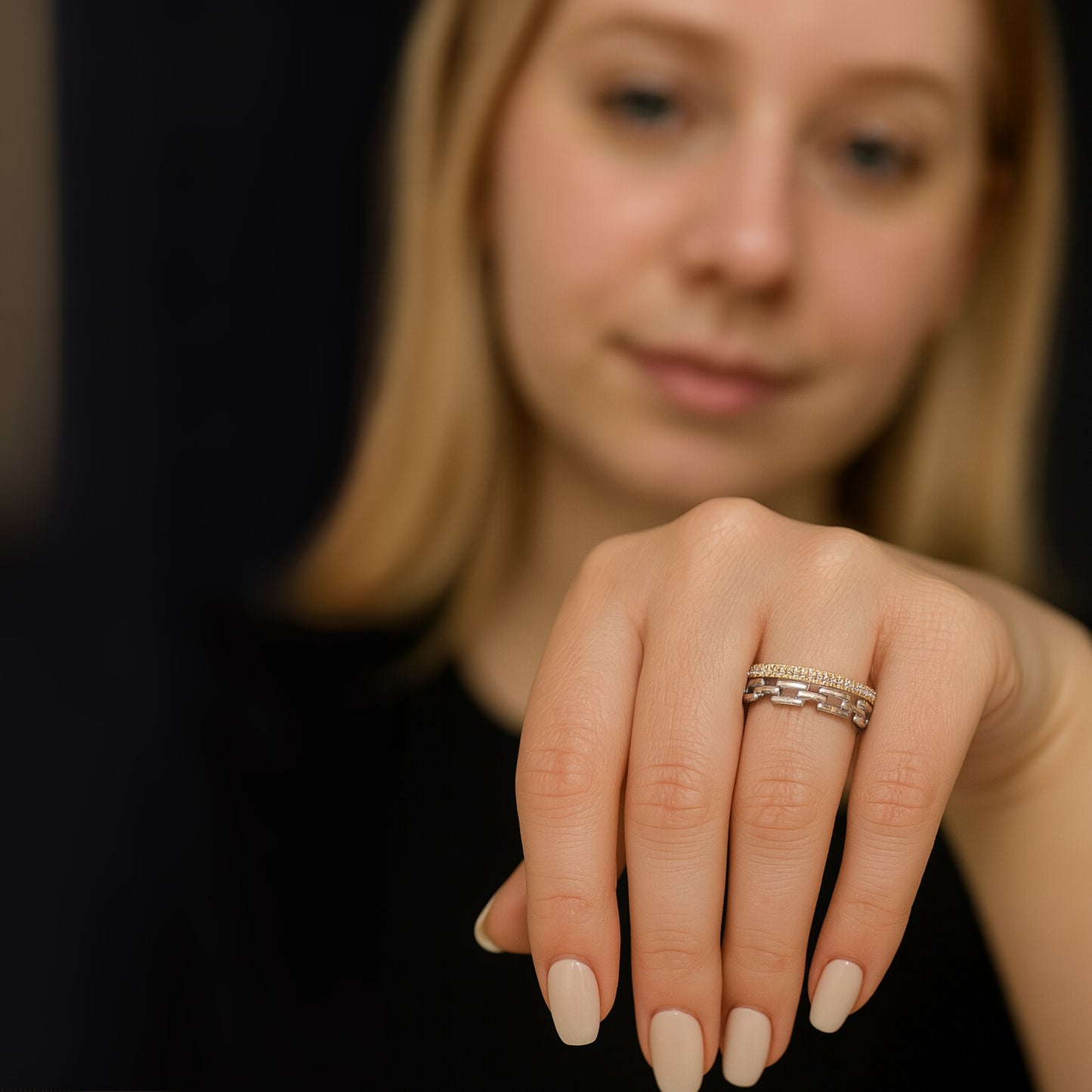 Catenara™ by Zyrene – Chain-Link Glam Band | Dual-Tone 925 Silver | Premium Lifetime Plating & 6-Month Warranty Included