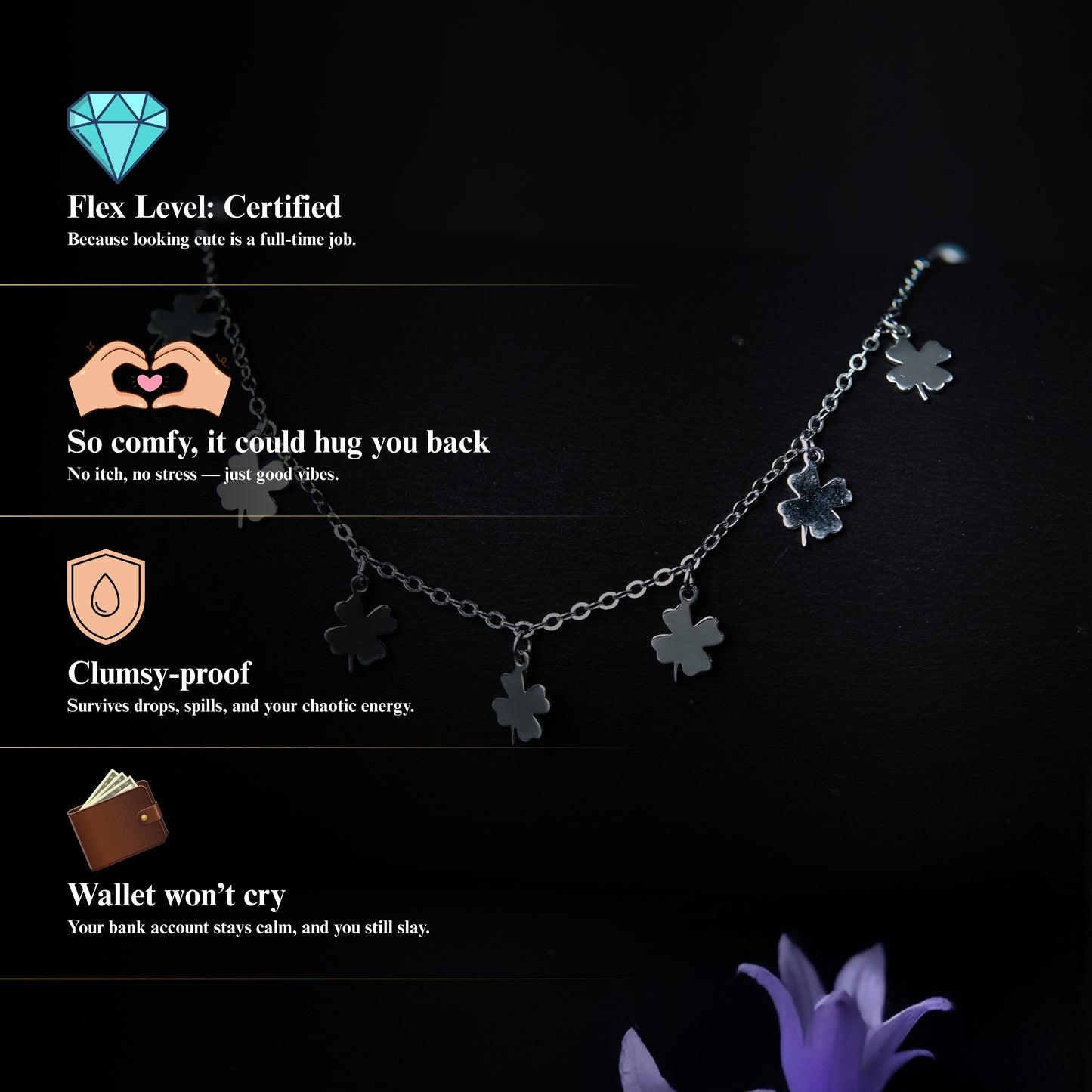 Serenna™ by Zyrene – Clover Charm Necklace | Lucky Minimalist Design | 925 Sterling Silver | Hypoallergenic & Universal Fit