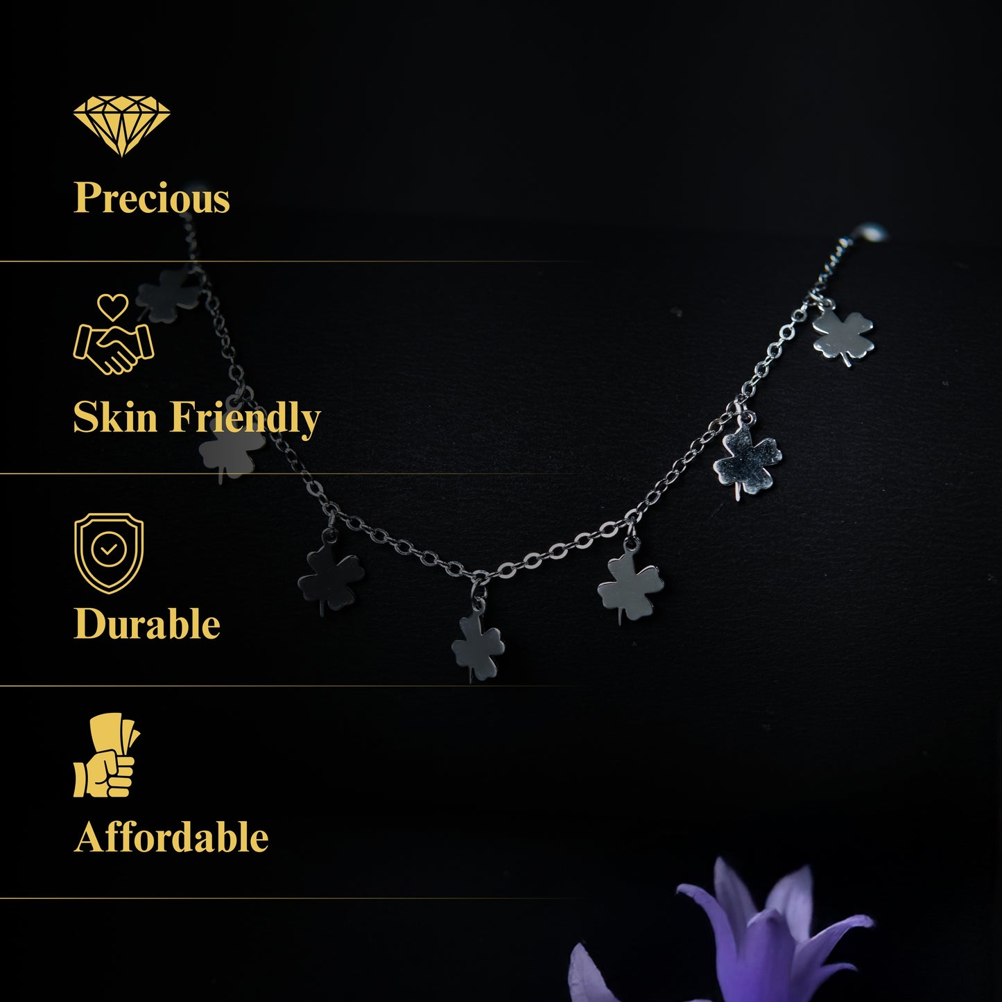 Serenna™ by Zyrene – Clover Charm Necklace | Lucky Minimalist Design | 925 Sterling Silver | Hypoallergenic & Universal Fit