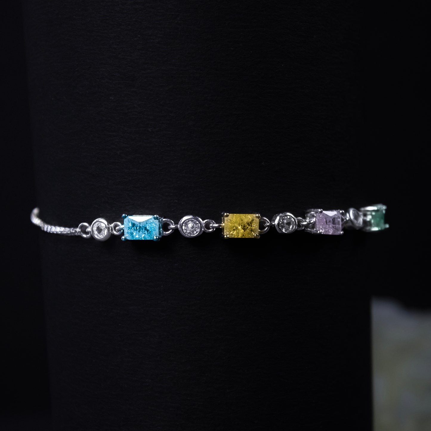 RangReza by Zyrene – 925 Silver Multi-Colored Bracelet | Premium Plating + 6 Months Warranty | Vibrant Everyday Sparkle