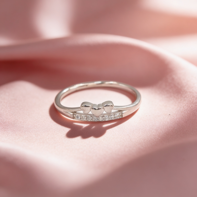 Meher™ Triple Heart Ring by Zyrene — 925 Silver Ring