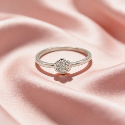 Nira™ Flower Sparkle Ring by Zyrene — 925 Silver Ring
