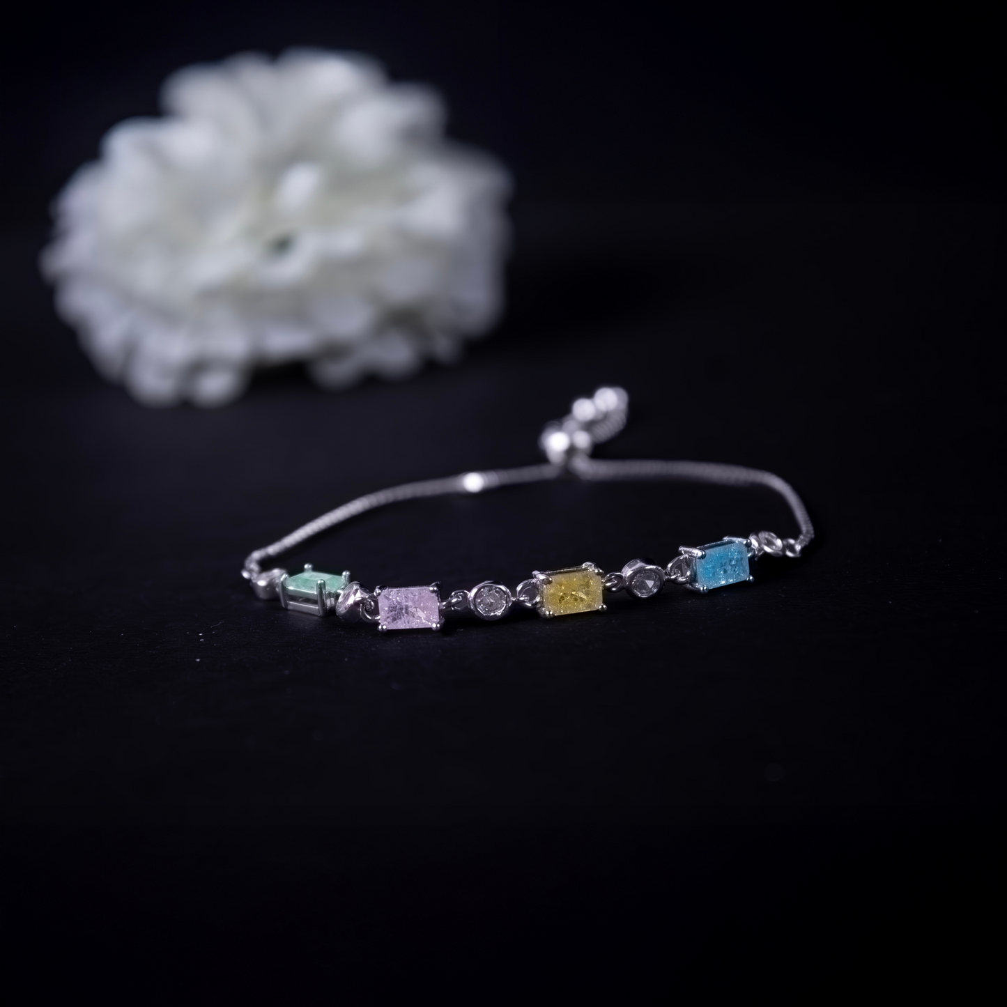 RangReza by Zyrene – 925 Silver Multi-Colored Bracelet | Premium Plating + 6 Months Warranty | Vibrant Everyday Sparkle