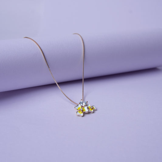 Solara™ by Zyrene – Sunny Blossom Pendant | 18K Rose-Gold Finish | Crystal Centrepiece | Everyday Glow