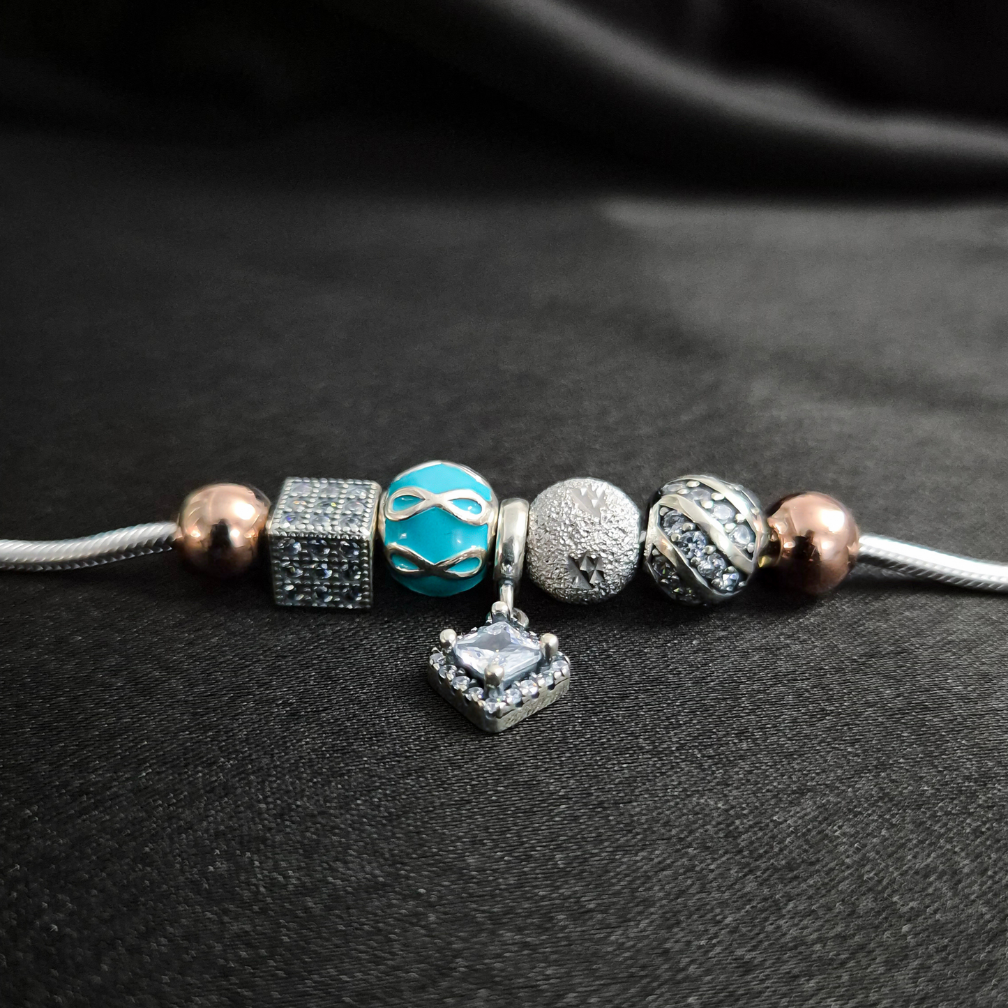 Suroor by Zyrene – 925 Silver Charm Bracelet | Premium Plating + 6 Months Warranty | Luxe Feel for Daily & Special Occasions