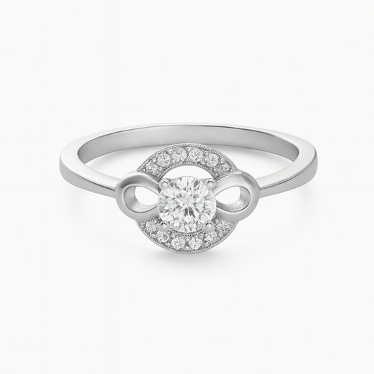 Infinitya™ by Zyrene – Infinity Halo Ring | 925 Sterling Silver | Lifetime Plating & 6-Month Warranty