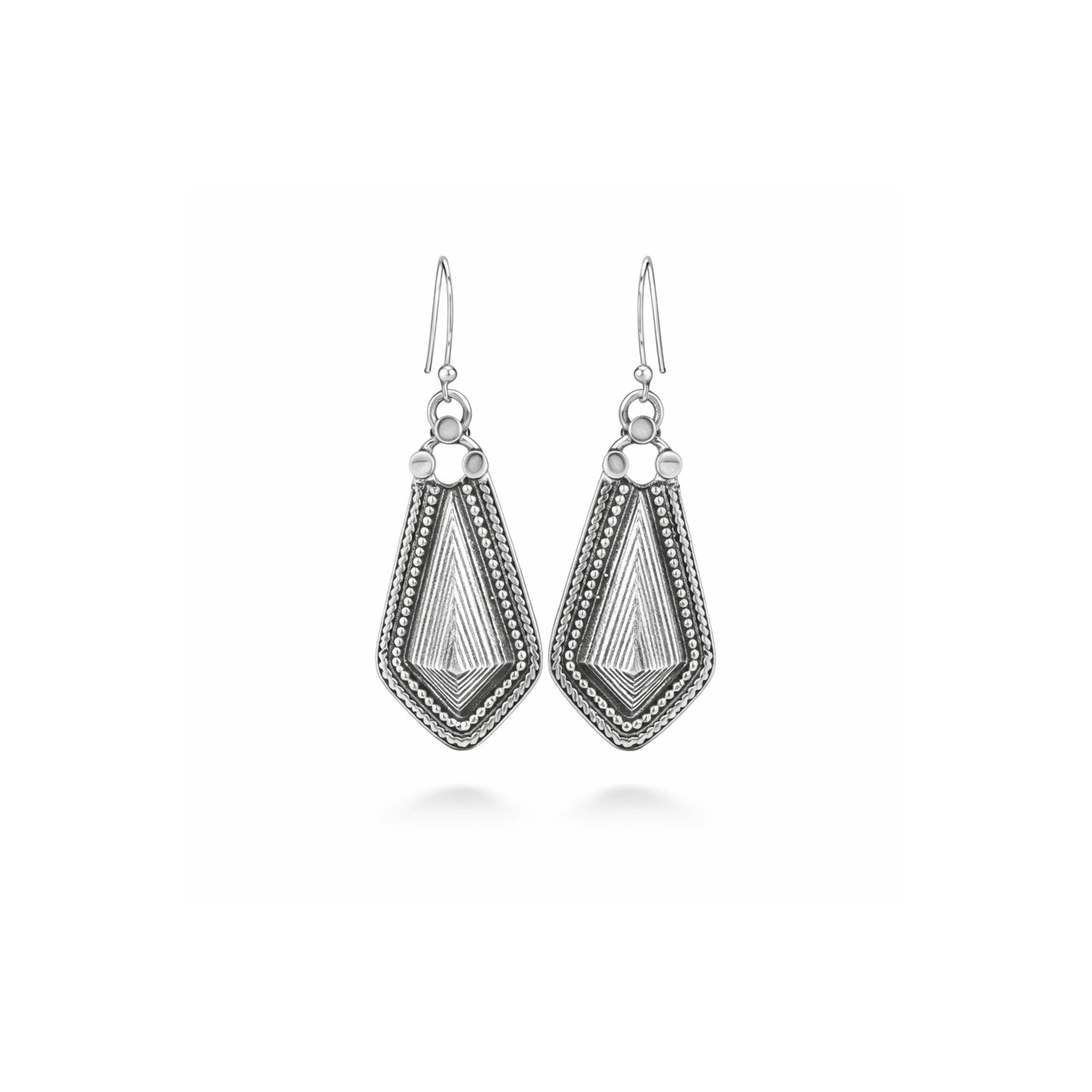 Astrae™ Silver Geometry Drop Earrings