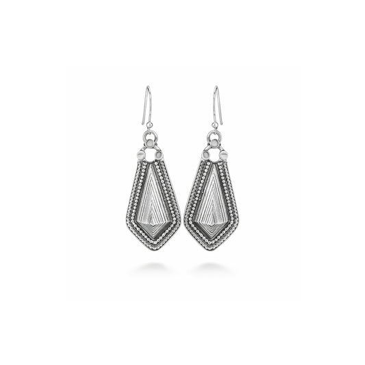 Astrae™ Silver Geometry Drop Earrings