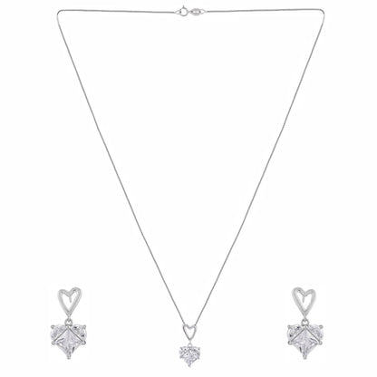 Heartelle™ by Zyrene – Classic Heart Solitaire Set | 925 Sterling Silver | Lifetime Plating & 6-Month Warranty