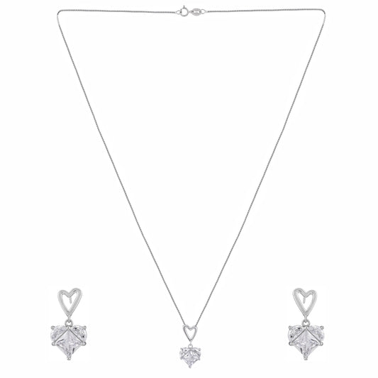 Heartelle™ by Zyrene – Classic Heart Solitaire Set | 925 Sterling Silver | Lifetime Plating & 6-Month Warranty