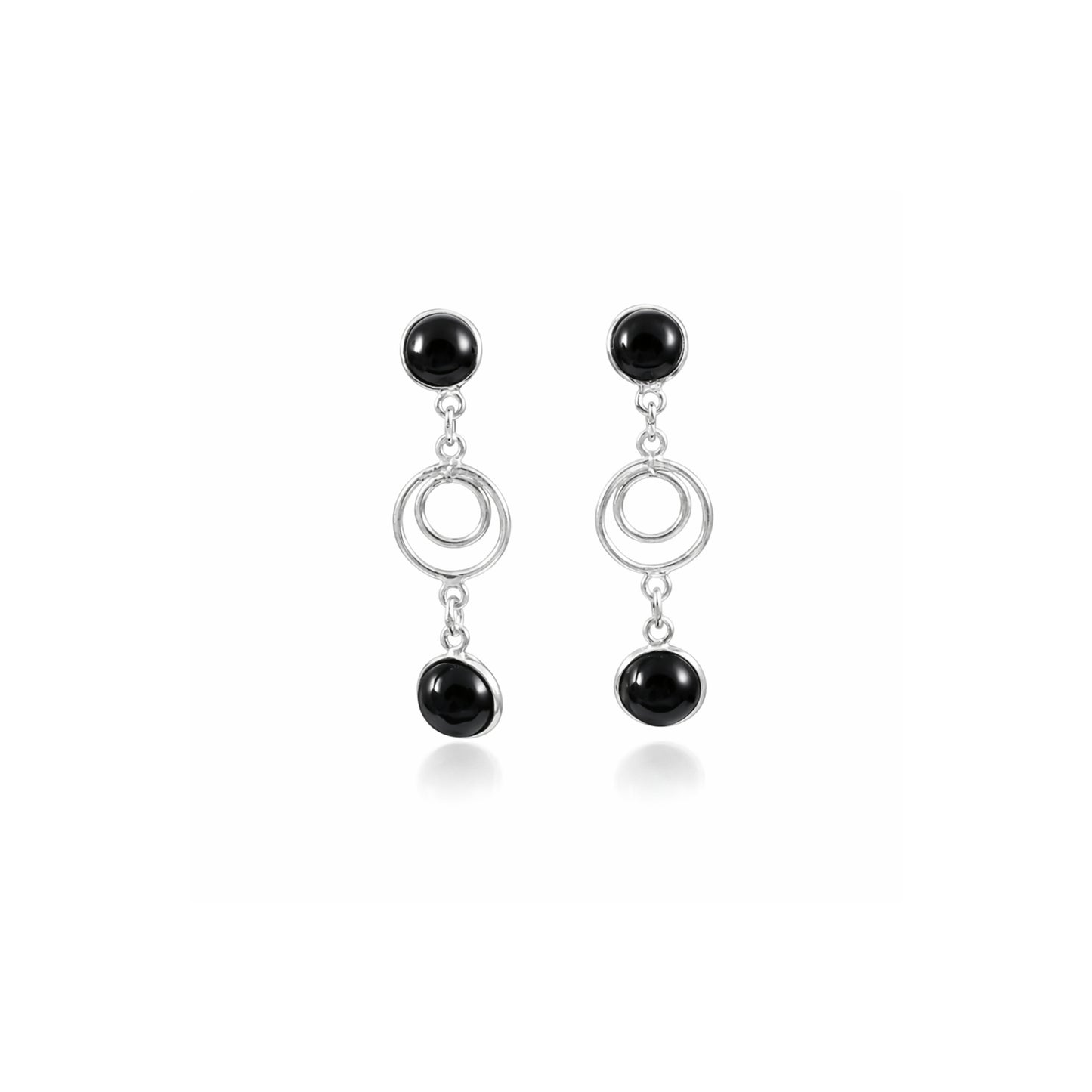Veya™ Black Onyx Minimal Drop Earrings | Sterling Silver | Old Soul Minimalism | Meaningful Gift for Her