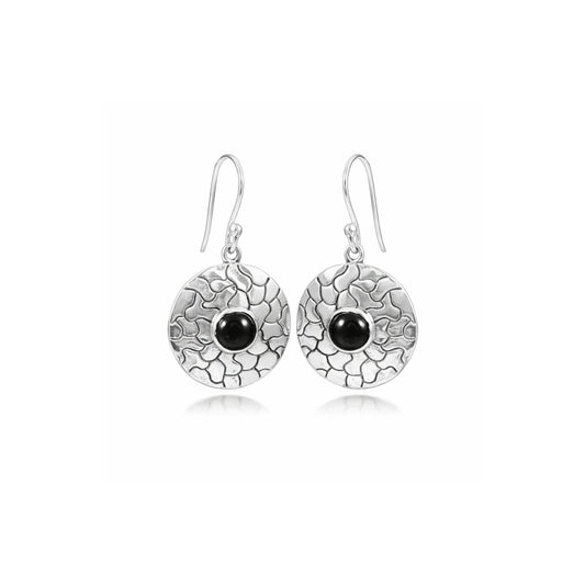 Noirra™ Vintage Black Onyx Disc Earrings | Sterling Silver | Old Soul Strength | Meaningful Gift for Her