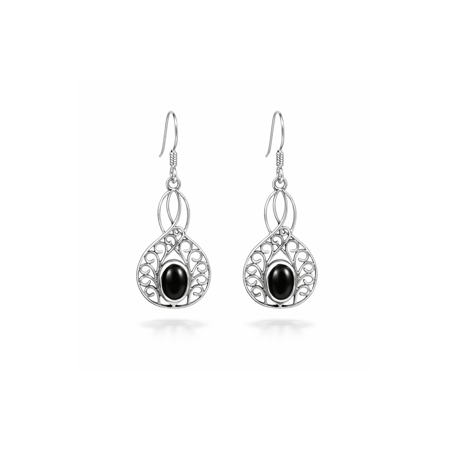 Elara™ Vintage Black Onyx Drop Earrings | Sterling Silver | Old Soul Grace | Meaningful Gift for Her