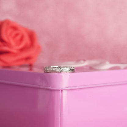 LUMIÈRE DOT™ Ring – 925 Sterling Silver Textured Band by Zyrene | Soft Luxe Sparkle