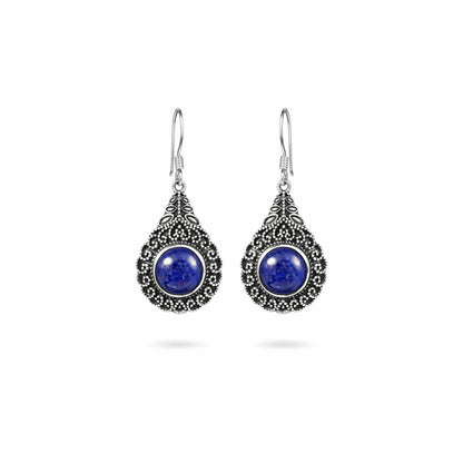 Auralis™ Vintage Lapis Drop Earrings | Sterling Silver | Old Soul Wisdom | Meaningful Gift for Her