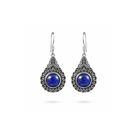 Auralis™ Vintage Lapis Drop Earrings | Sterling Silver | Old Soul Wisdom | Meaningful Gift for Her