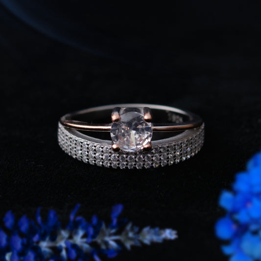 Aurielle™ by Zyrene – Solitaire Pavé Band Ring | 925 Sterling Silver | Lifetime Plating &amp; 6-Month Warranty