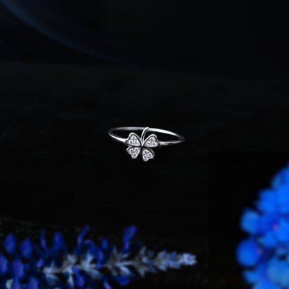Fortuna™ by Zyrene – Four-Leaf Clover Ring | 925 Sterling Silver | Lifetime Plating & 6-Month Warranty