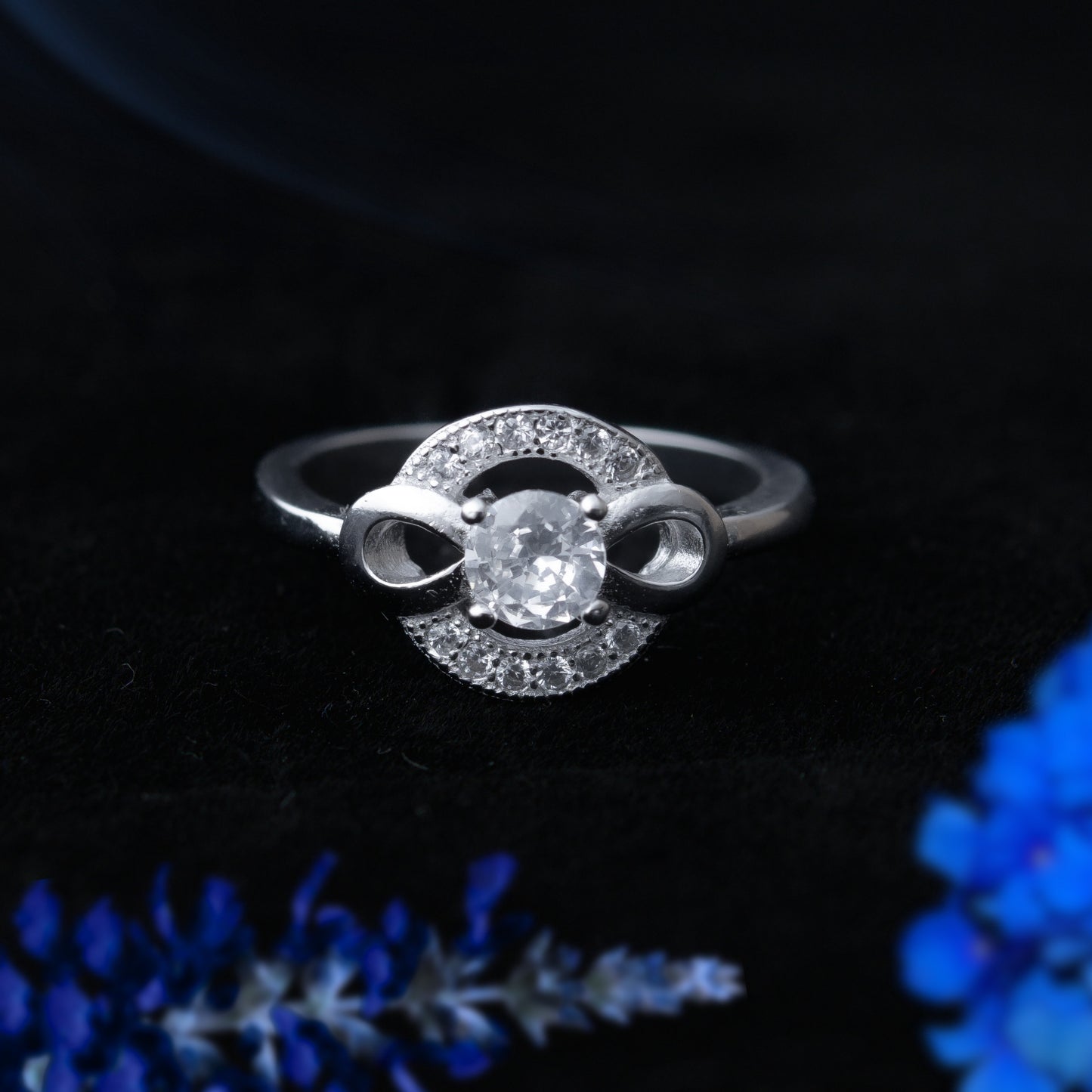 Infinitya™ by Zyrene – Infinity Halo Ring | 925 Sterling Silver | Lifetime Plating & 6-Month Warranty