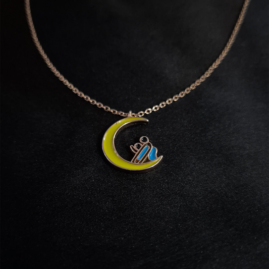 Moon Child🌙 by Zyrene – Premium Enamel Pendant Necklace | Dreamy Charm for Daily & Festive Looks | Lifetime Plating | 6-Month Warranty Included