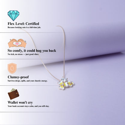 Solara™ by Zyrene – Sunny Blossom Pendant | 18K Rose-Gold Finish | Crystal Centrepiece | Everyday Glow