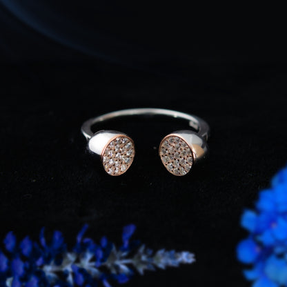 Diora™ by Zyrene – Dual Disc Open Ring | 925 Sterling Silver | Lifetime Plating & 6-Month Warranty