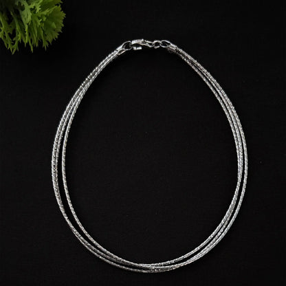Noor✨ by Zyrene – Premium Dual-Layer Anklet | Subtle Shine for Daily Wear | Silver-Toned | Lifetime Plating | 6-Month Warranty