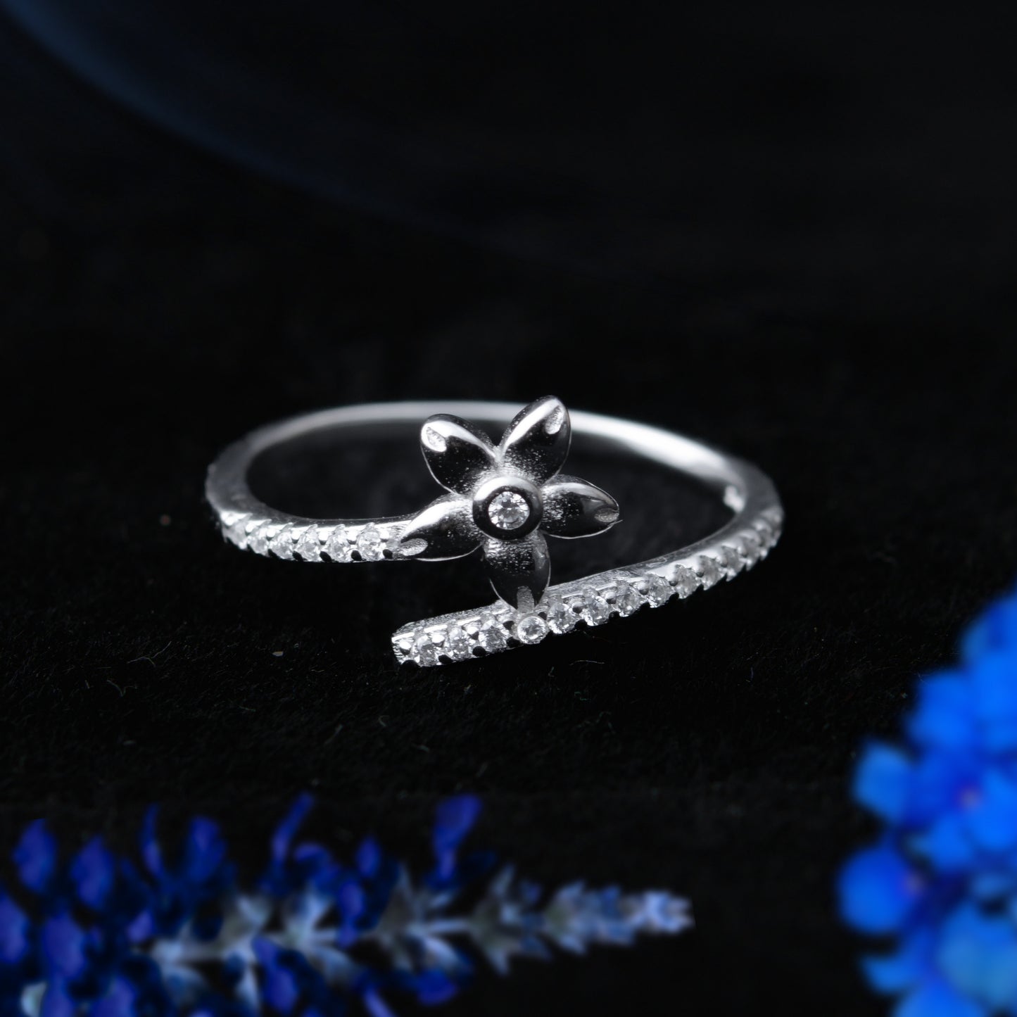 Florena™ by Zyrene – Dainty Blossom Wrap Ring | 925 Sterling Silver | Lifetime Plating & 6-Month Warranty