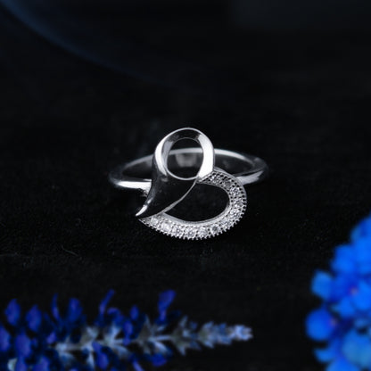 Elaria™ by Zyrene – Abstract Heart Statement Ring | 925 Sterling Silver | Lifetime Plating &amp; 6-Month Warranty