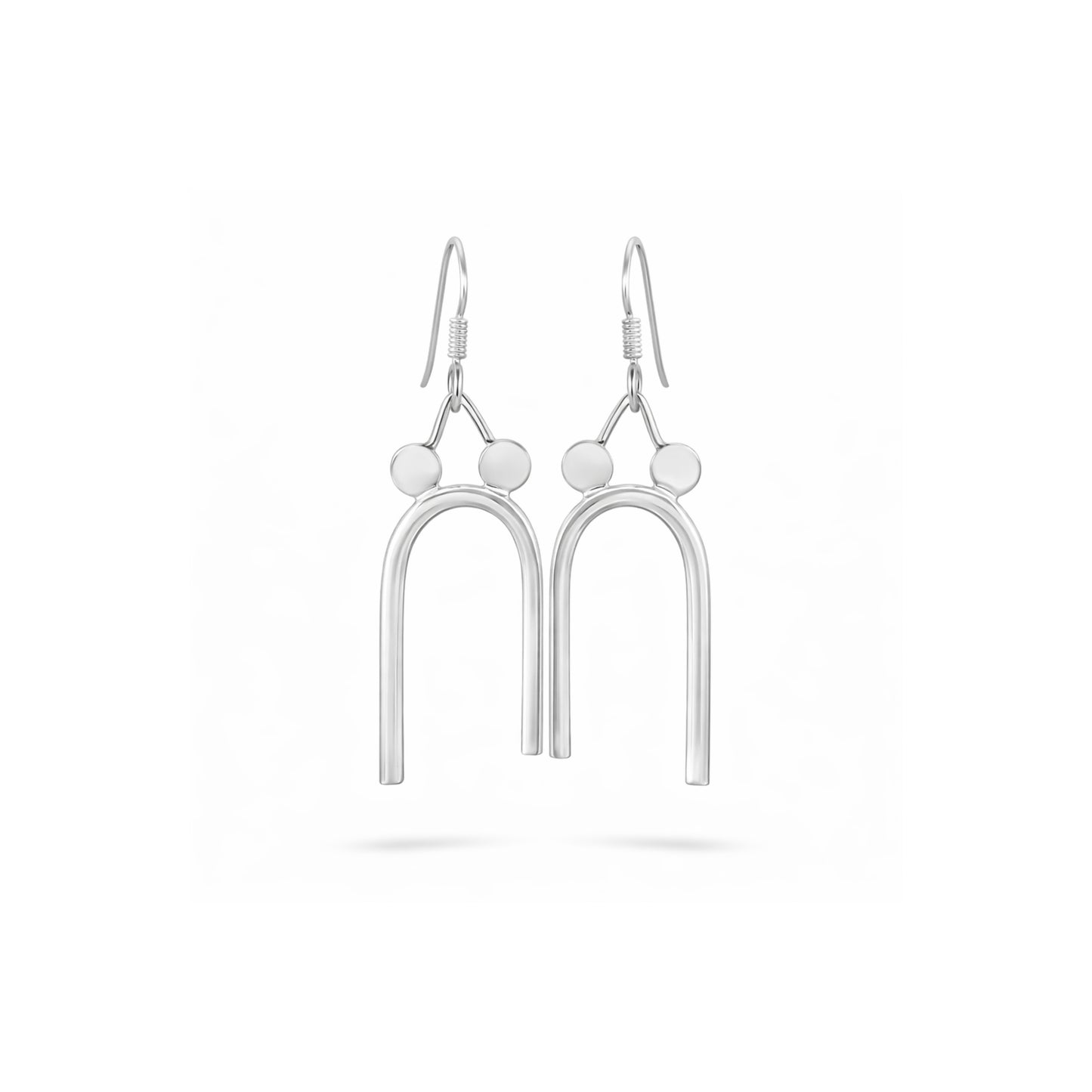 Zyrene Arc Muse™ Earrings – Silver Tone | Modern U-Shape Drop Earrings for Women | Minimal Everyday Statement Jewelry