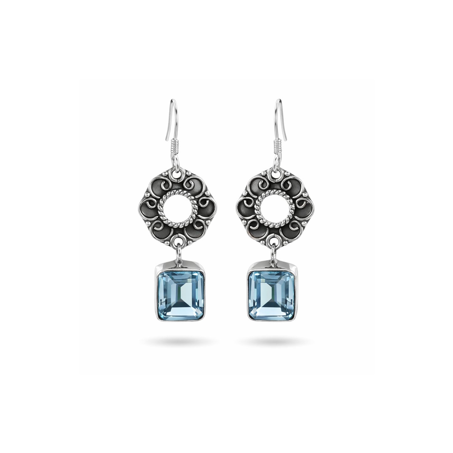 Lyra™ Vintage Sky Blue Drop Earrings | Sterling Silver | Old Soul Clarity | Meaningful Gift for Her
