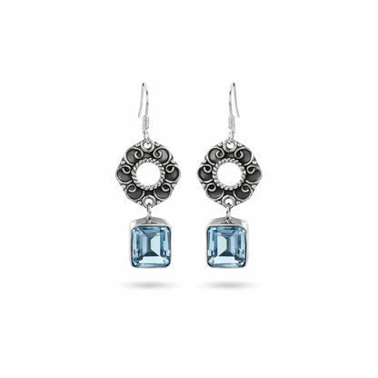 Lyra™ Vintage Sky Blue Drop Earrings | Sterling Silver | Old Soul Clarity | Meaningful Gift for Her