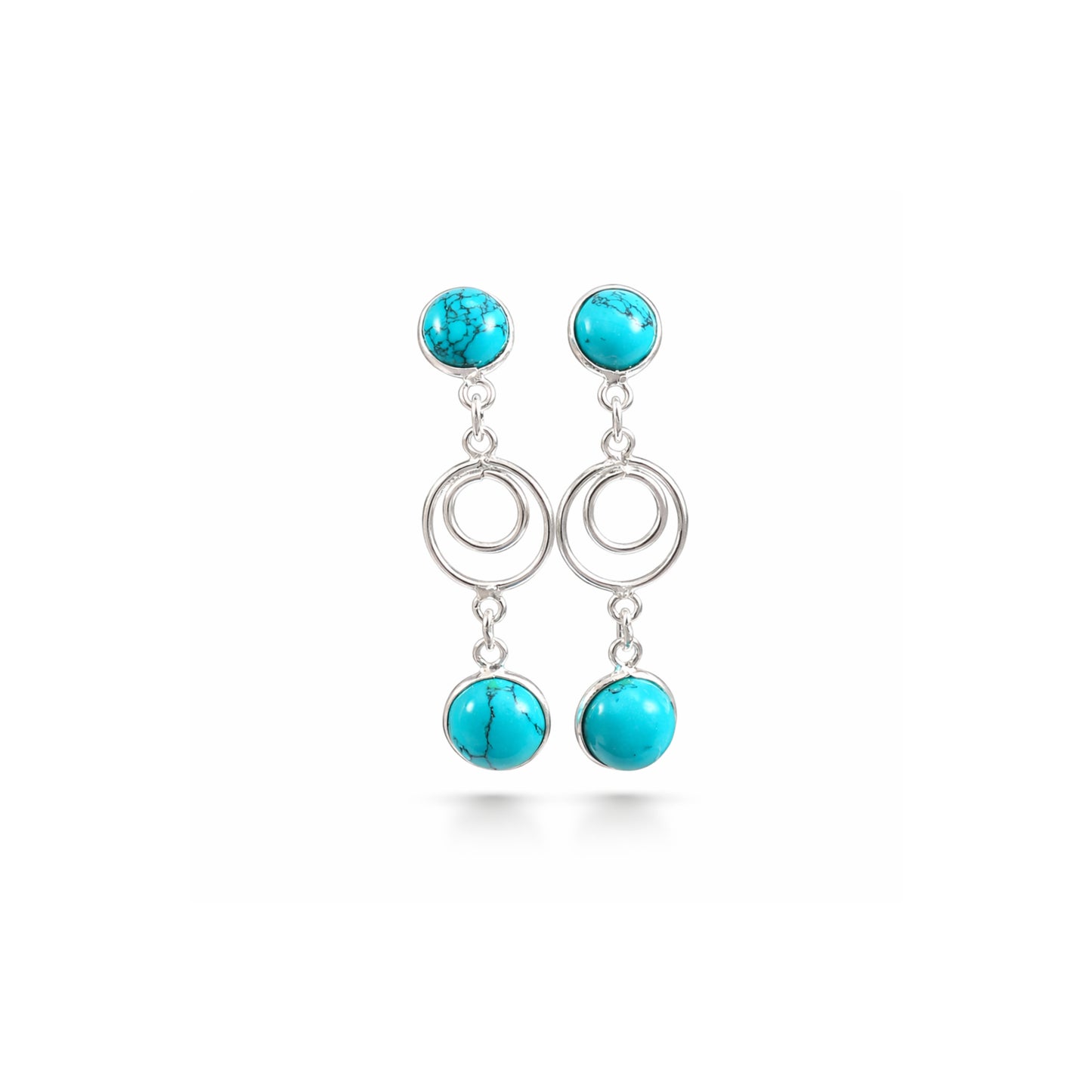 Aria™ Turquoise Harmony Drop Earrings | Sterling Silver | Old Soul Ease | Thoughtful Gift for Her