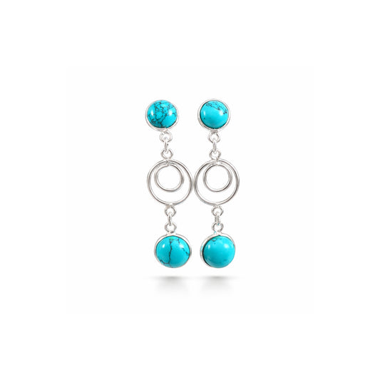 Aria™ Turquoise Harmony Drop Earrings | Sterling Silver | Old Soul Ease | Thoughtful Gift for Her