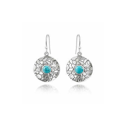 Solene™ Vintage Turquoise Medallion Earrings | Sterling Silver | Old Soul Balance | Meaningful Gift for Her