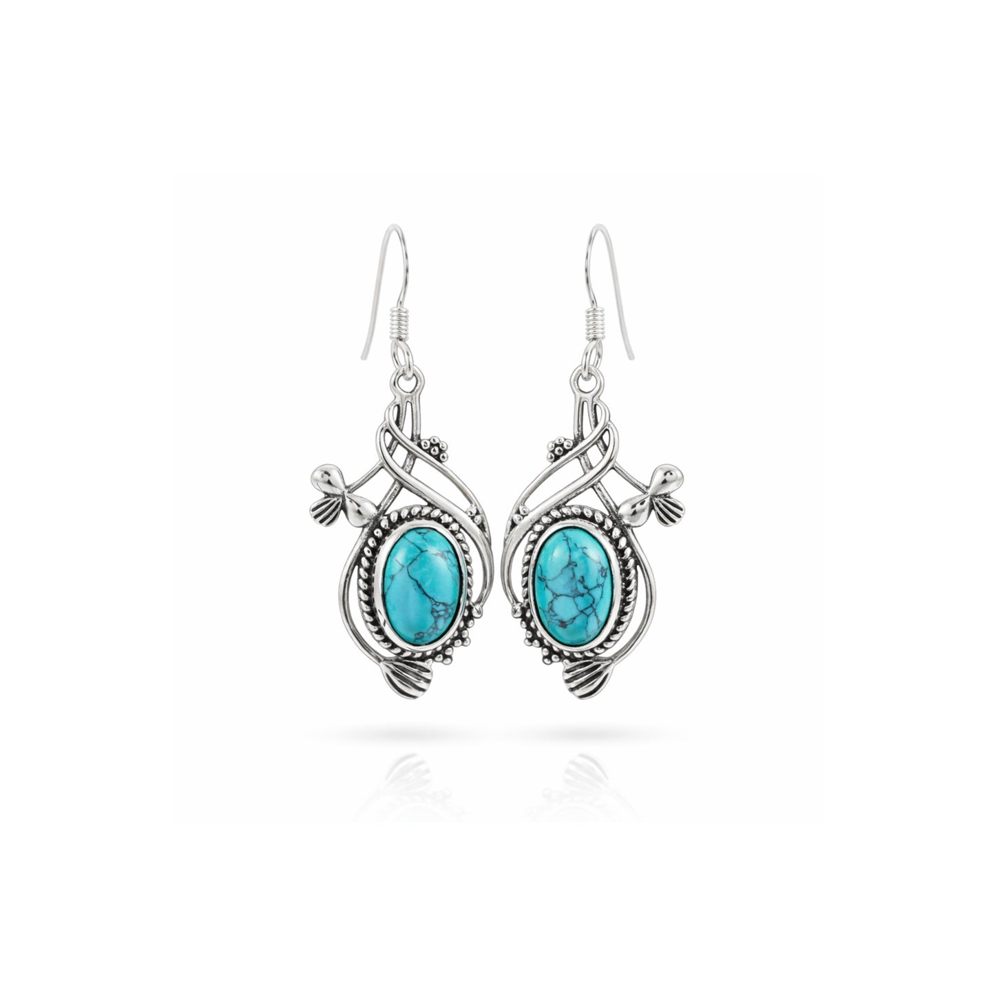 Seren™ Vintage Turquoise Flow Earrings | Sterling Silver | Old Soul Calm | Meaningful Gift for Her