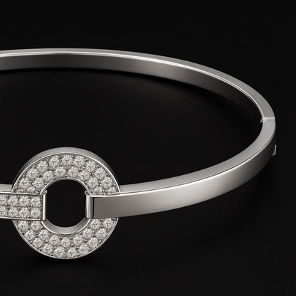 Circola™ by Zyrene – Luxe Silver Loop Bangle Bracelet | Everyday Chic & Evening Glam | 925 Silver Finish | Premium Lifetime Plating & 6-Month Warranty Included