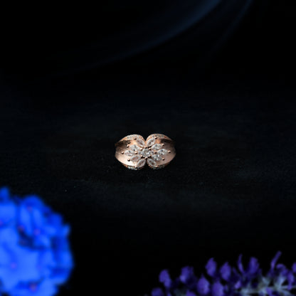 Rosava™ by Zyrene – Rose-Gold Floral Cluster Ring | 925 Sterling Silver | Lifetime Plating & 6-Month Warranty