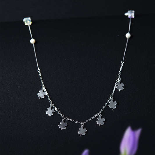 Serenna™ by Zyrene – Clover Charm Necklace | Lucky Minimalist Design | 925 Sterling Silver | Hypoallergenic & Universal Fit