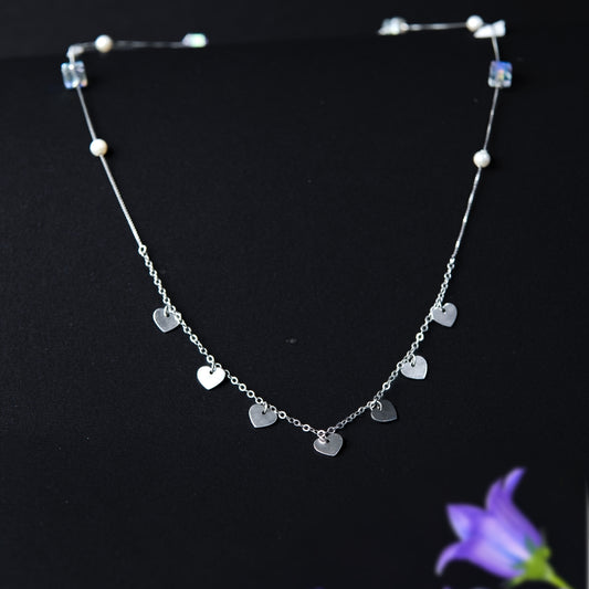 Seressa™ by Zyrene – Heart Drop Necklace | Sterling Silver Minimal Charm Chain | Everyday Romance