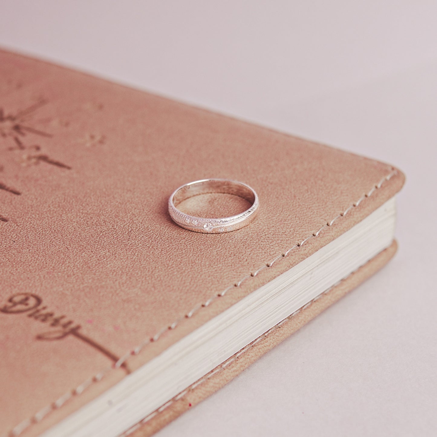 LUMIÈRE DOT™ Ring – 925 Sterling Silver Textured Band by Zyrene | Soft Luxe Sparkle