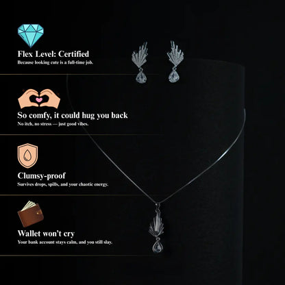 Sunflare Elegance by Zyrene – 925 Silver Designer Set | Premium Plating + 6 Months Warranty | Daily Wear to Special Soirées