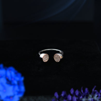 Diora™ by Zyrene – Dual Disc Open Ring | 925 Sterling Silver | Lifetime Plating & 6-Month Warranty