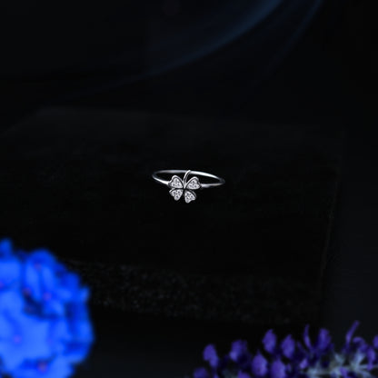 Fortuna™ by Zyrene – Four-Leaf Clover Ring | 925 Sterling Silver | Lifetime Plating & 6-Month Warranty