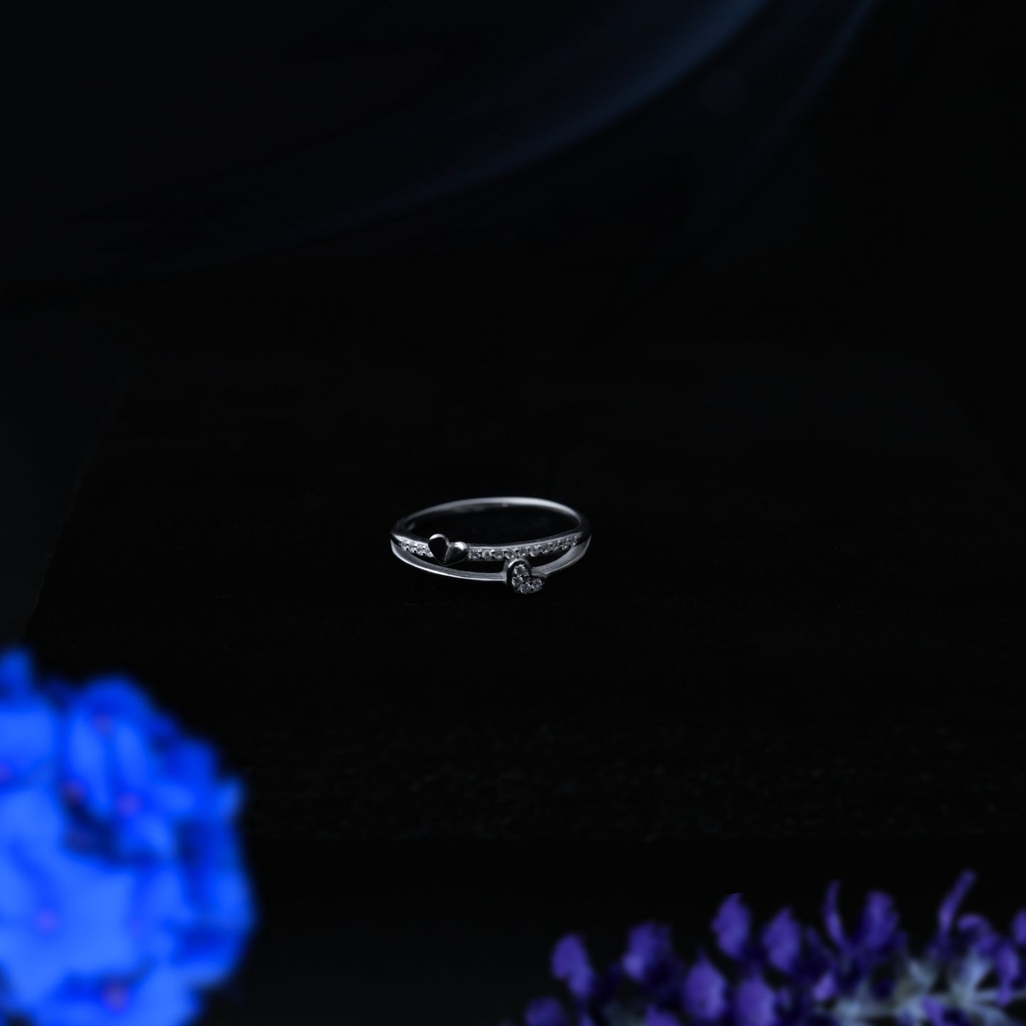 Duetta™ by Zyrene – Twin Heart Band Ring | 925 Sterling Silver | Lifetime Plating & 6-Month Warranty